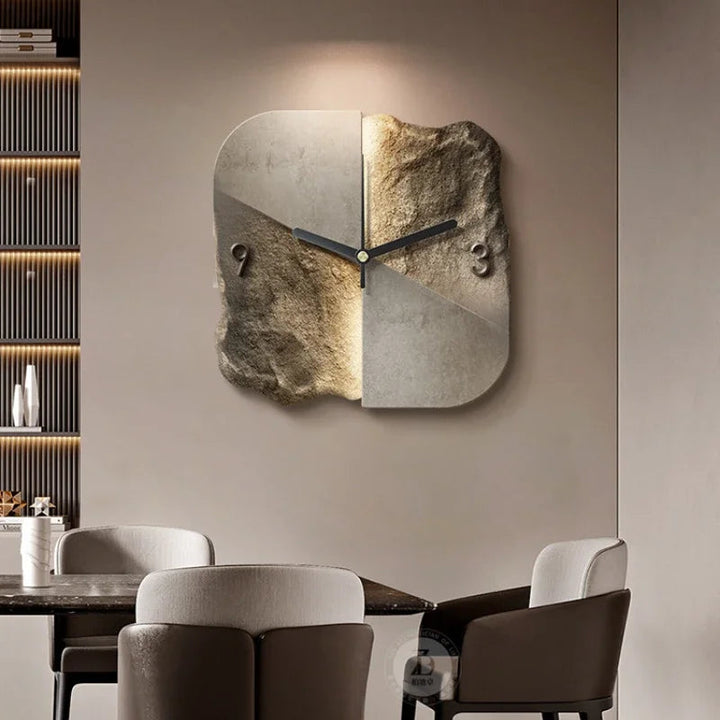 Lisslune | Modern 3D Wall Clock – Large 30cm Designer Sandstone Clock with Silent Quartz Movement