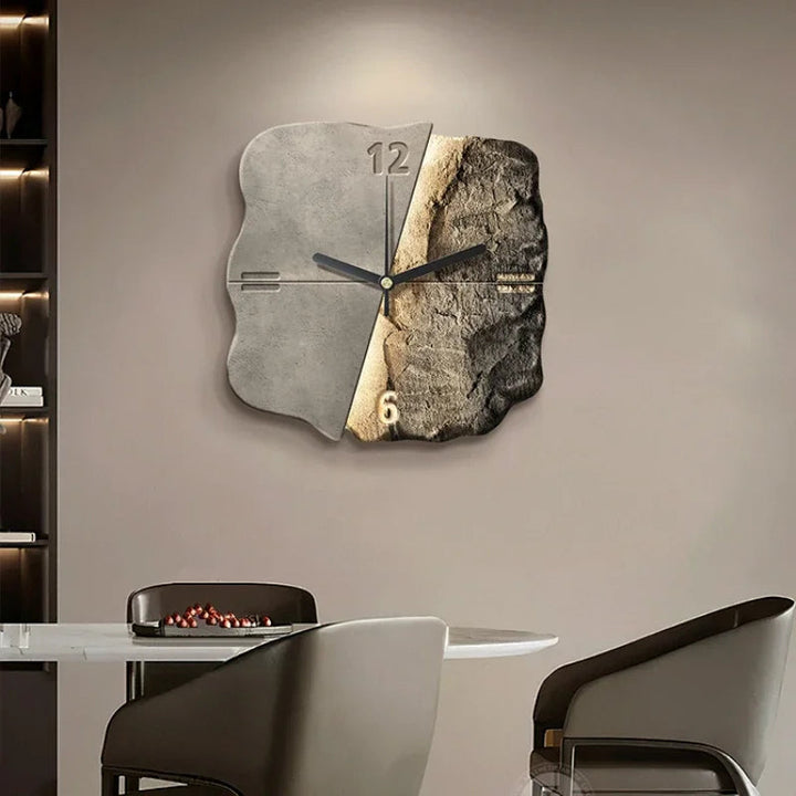 Lisslune | Modern 3D Wall Clock – Large 30cm Designer Sandstone Clock with Silent Quartz Movement