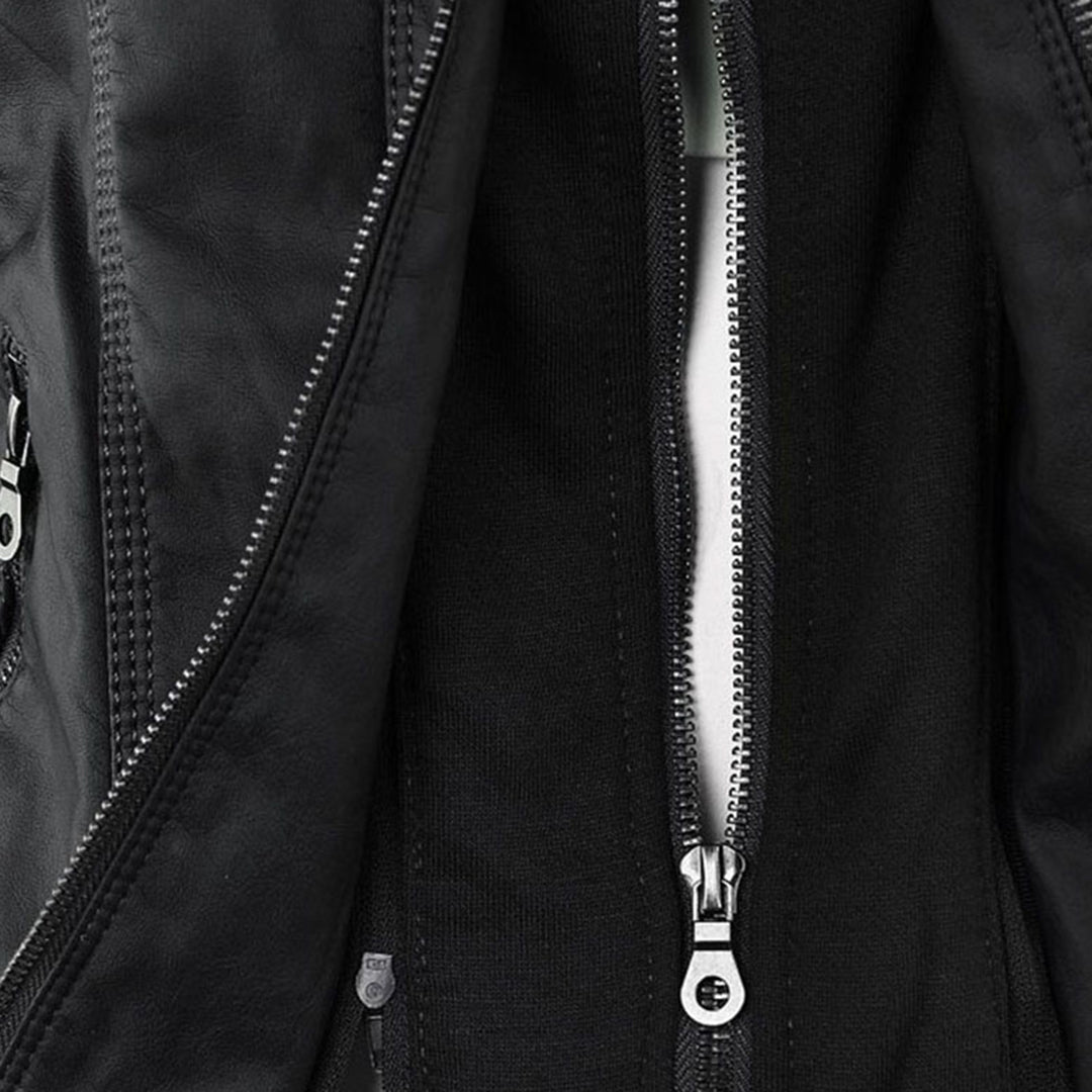 Lisslune | Waterproof Women's Synthetic Leather Jacket with Hood