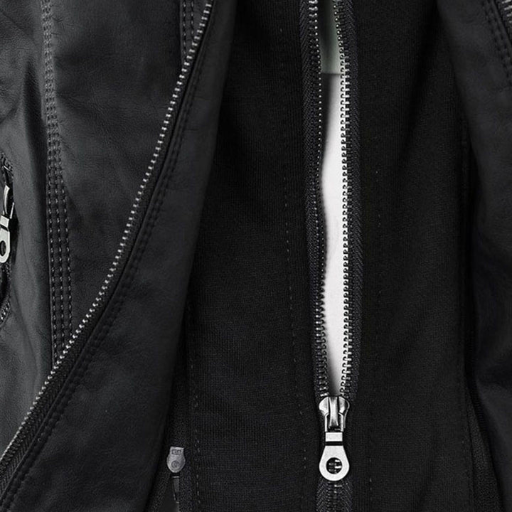 Lisslune | Waterproof Women's Synthetic Leather Jacket with Hood