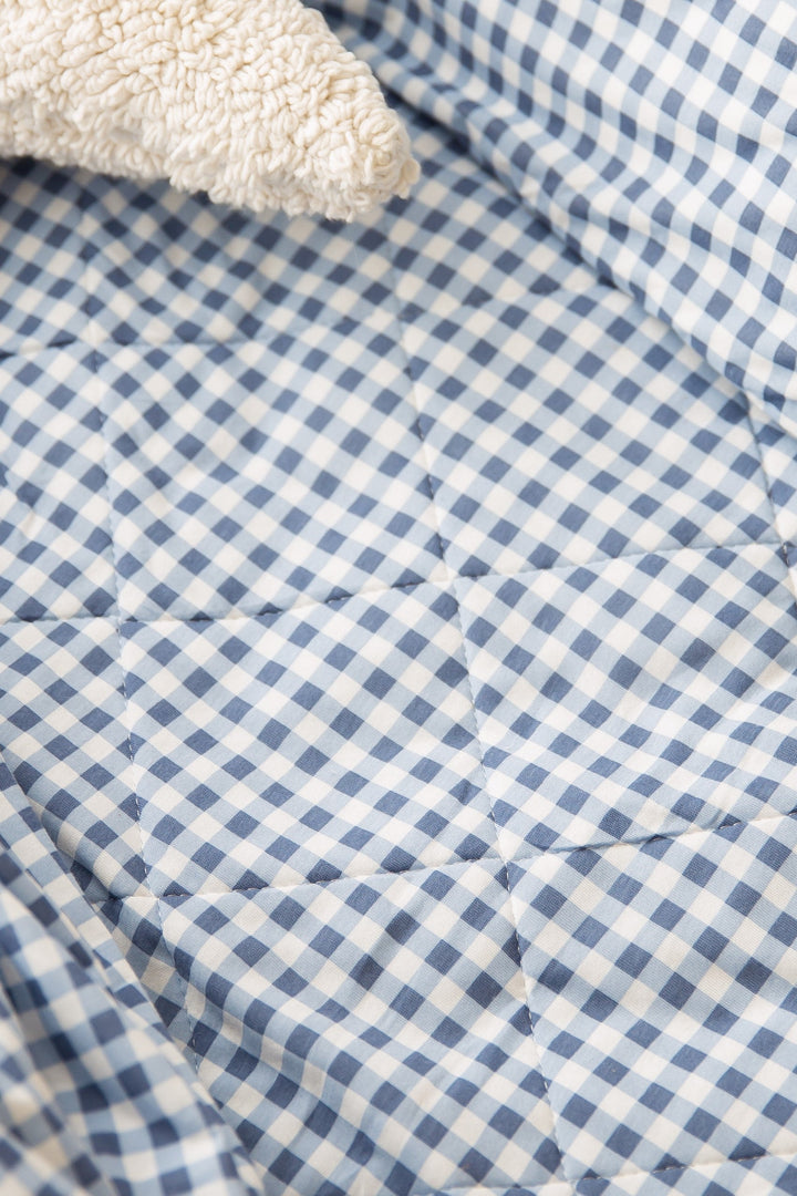 Lisslune | Dusty Blue Checkered Pattern - Mattress Protector