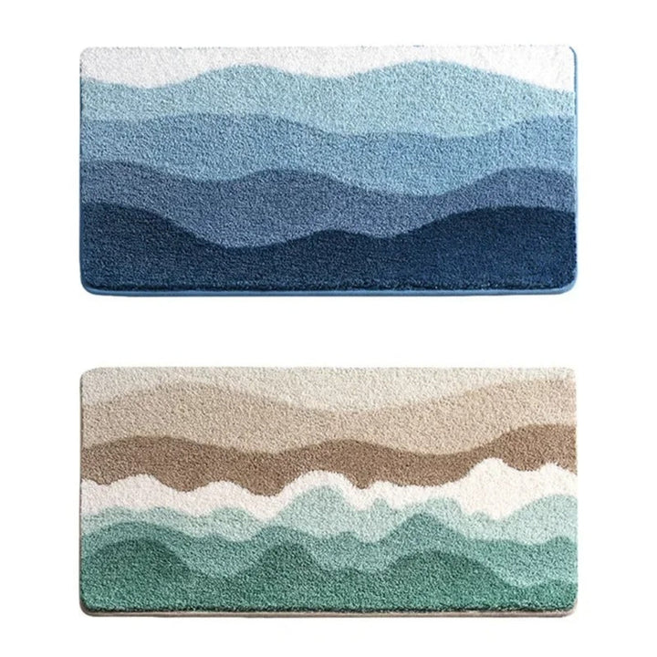Lisslune | Coastal Wave Pattern Non-Slip Bath Mat