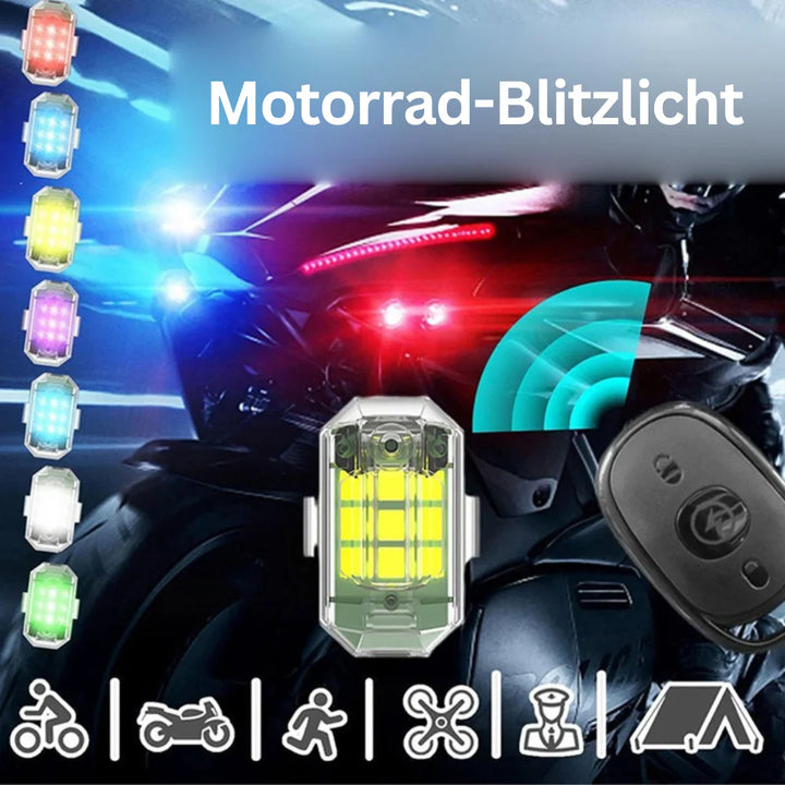 Lisslune | Wireless LED Motorcycle Tail Light – Rechargeable Remote Control for Brake and Warning Light