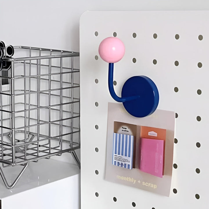 Lisslune | Colorful Magnetic Wooden Ball Hooks Home Storage