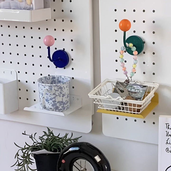 Lisslune | MagneSphere Wooden Magnetic Wall Hooks – Colorful Storage Solution Without Drilling
