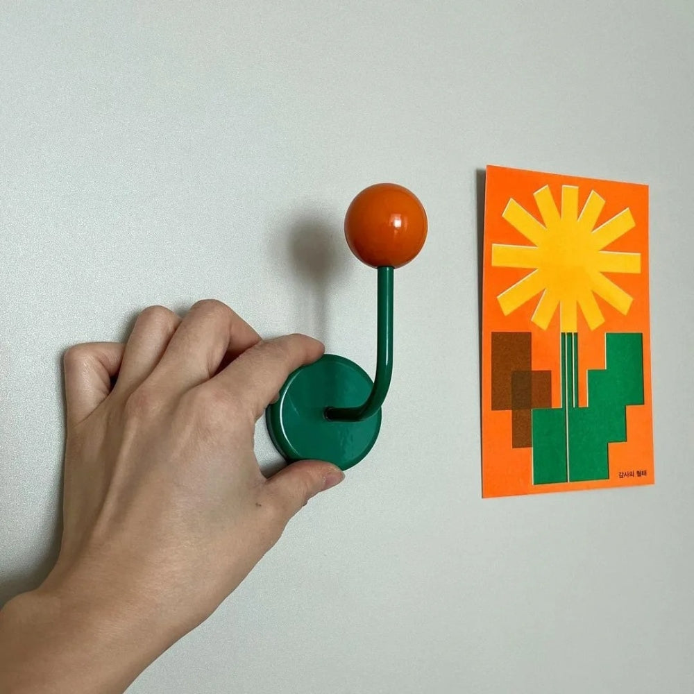 Lisslune | MagneSphere Wooden Magnetic Wall Hooks – Colorful Storage Solution Without Drilling
