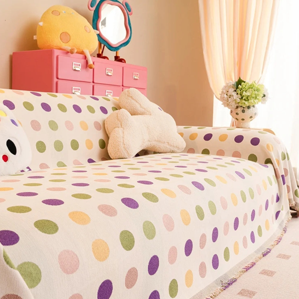Lisslune | Colorful Polka Dot Sofa Cover