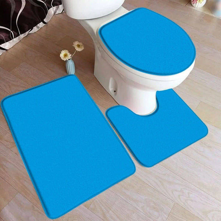 Lisslune | 3-piece bath rug set with non-slip flannel surface