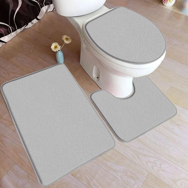 Lisslune | 3-piece bath rug set with non-slip flannel surface