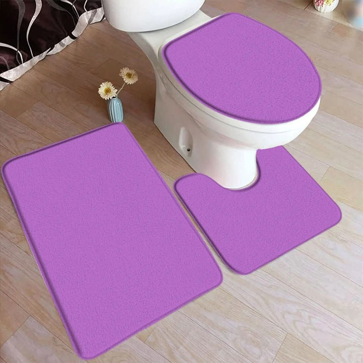 Lisslune | 3-piece bath rug set with non-slip flannel surface