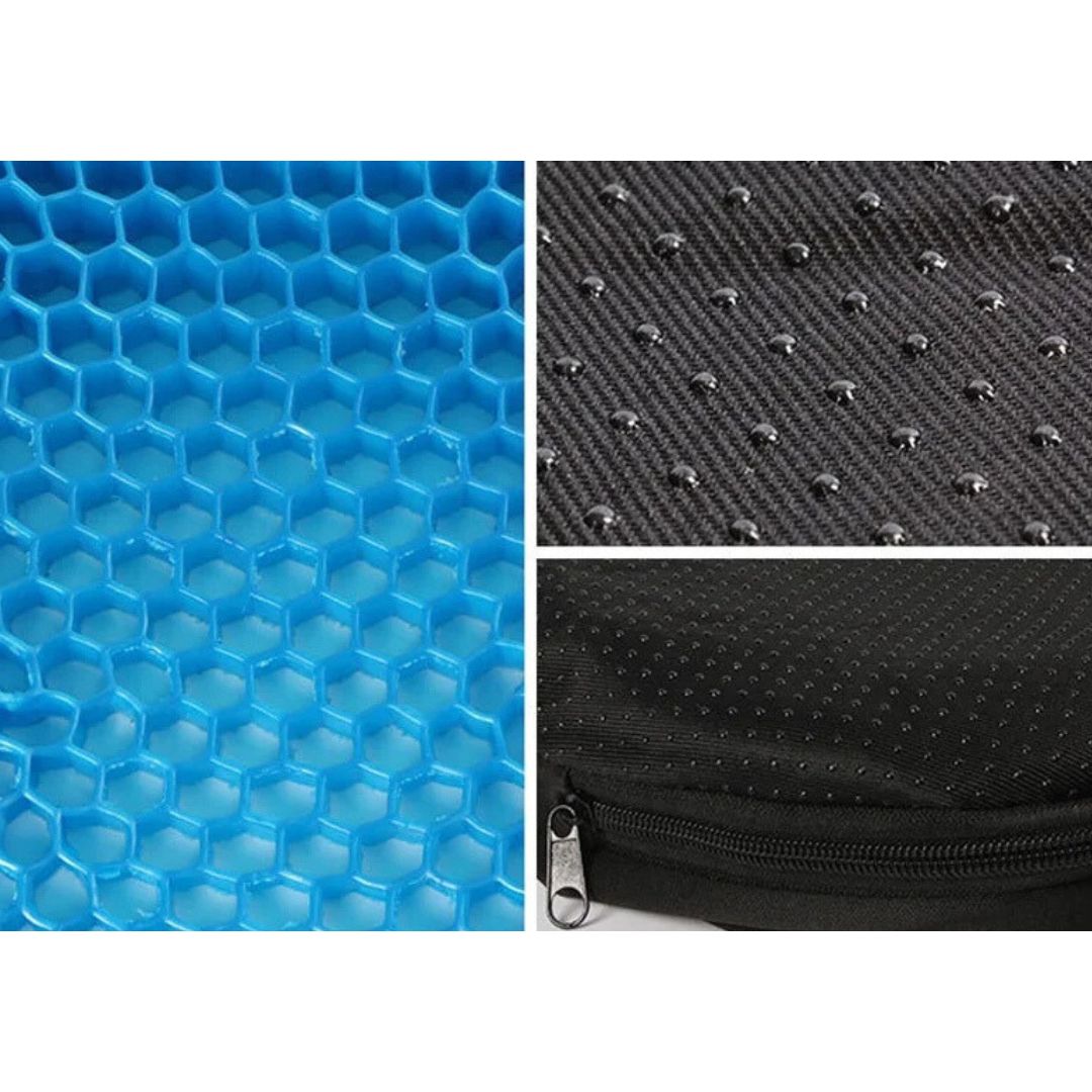 Lisslune | Orthopedic Gel Seat Cushion for Pressure Relief, Tailbone Pain & Lower Back Support - Ideal for Office Chair, Car & Wheelchair Use