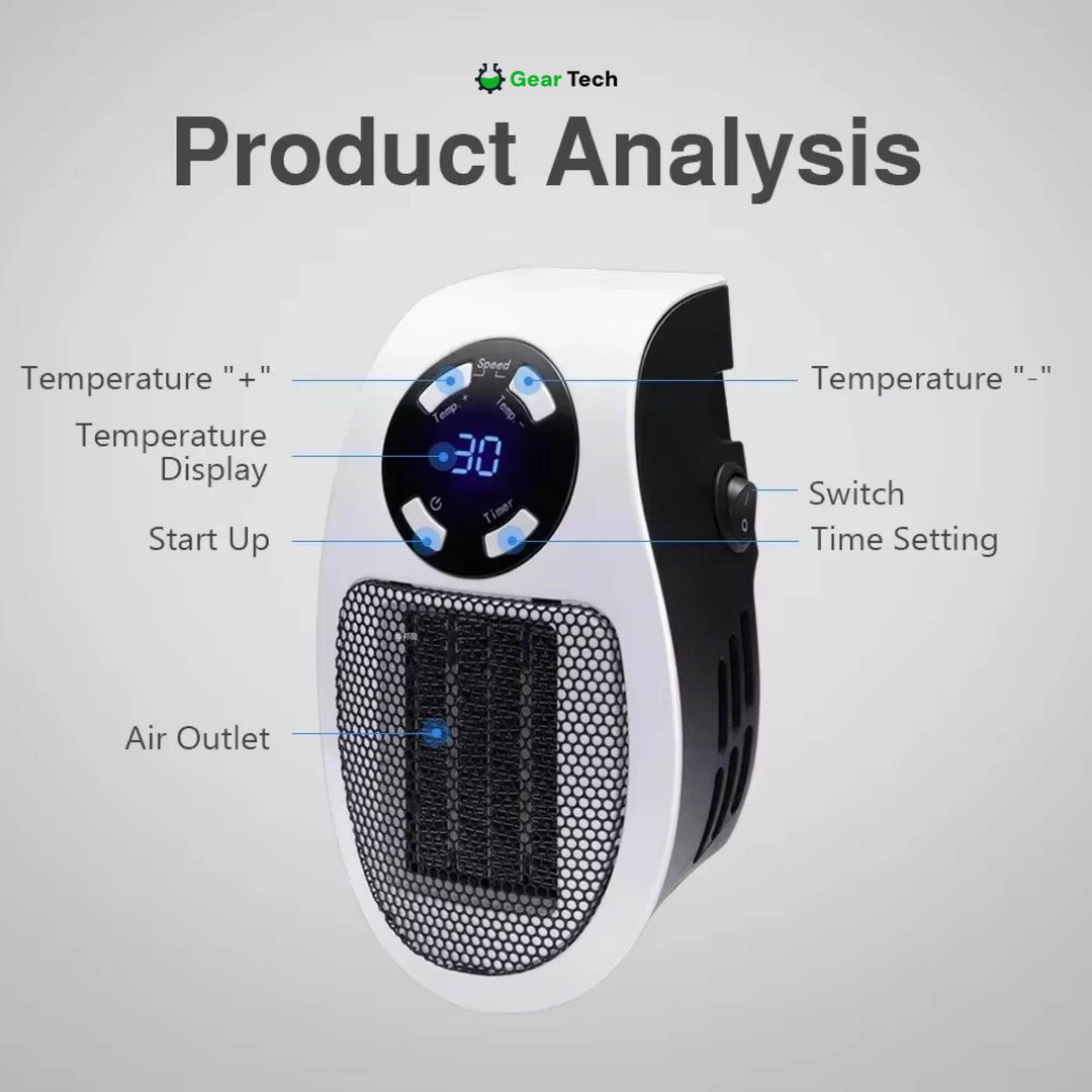 Lisslune | Compact Electric Heater - USB and Plug-In Portable small electric heater