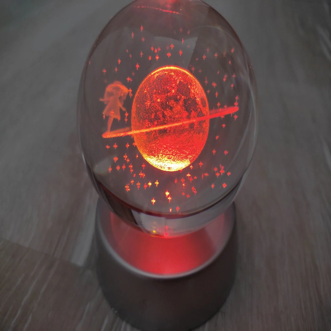 Lisslune | Dreamy Galaxy 3D Planets Lighted Glass Sphere