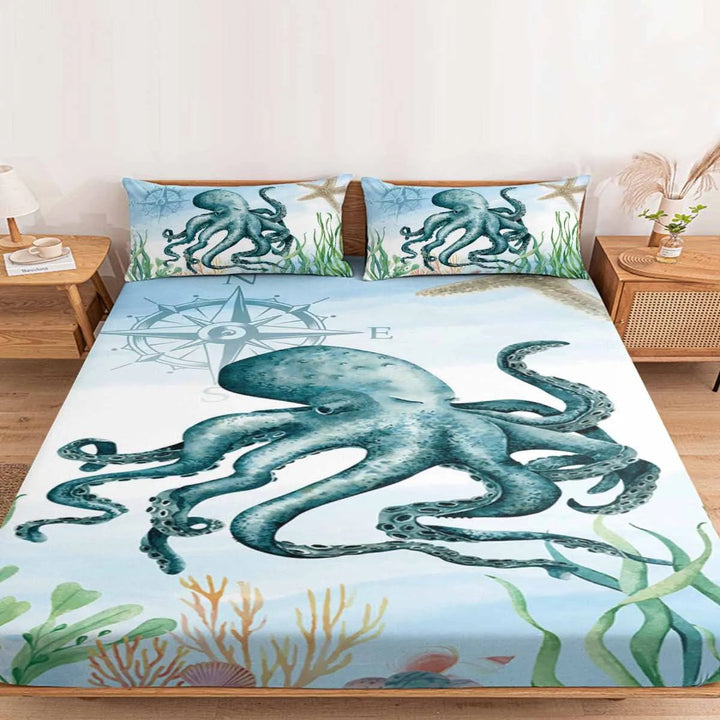 Lisslune | 3pcs Octopus Eye Floral Comfortable Duvet Cover Bedding Set