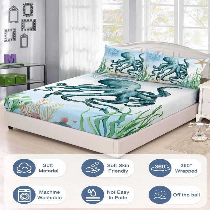Lisslune | 3pcs Octopus Eye Floral Comfortable Duvet Cover Bedding Set