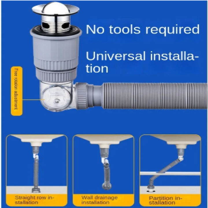 Lisslune | 360 Drain Easy Universal Overflow Disposer Drain Kit