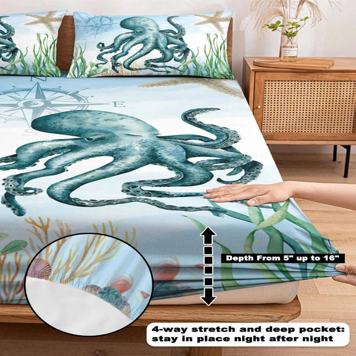 Lisslune | 3pcs Octopus Eye Floral Comfortable Duvet Cover Bedding Set