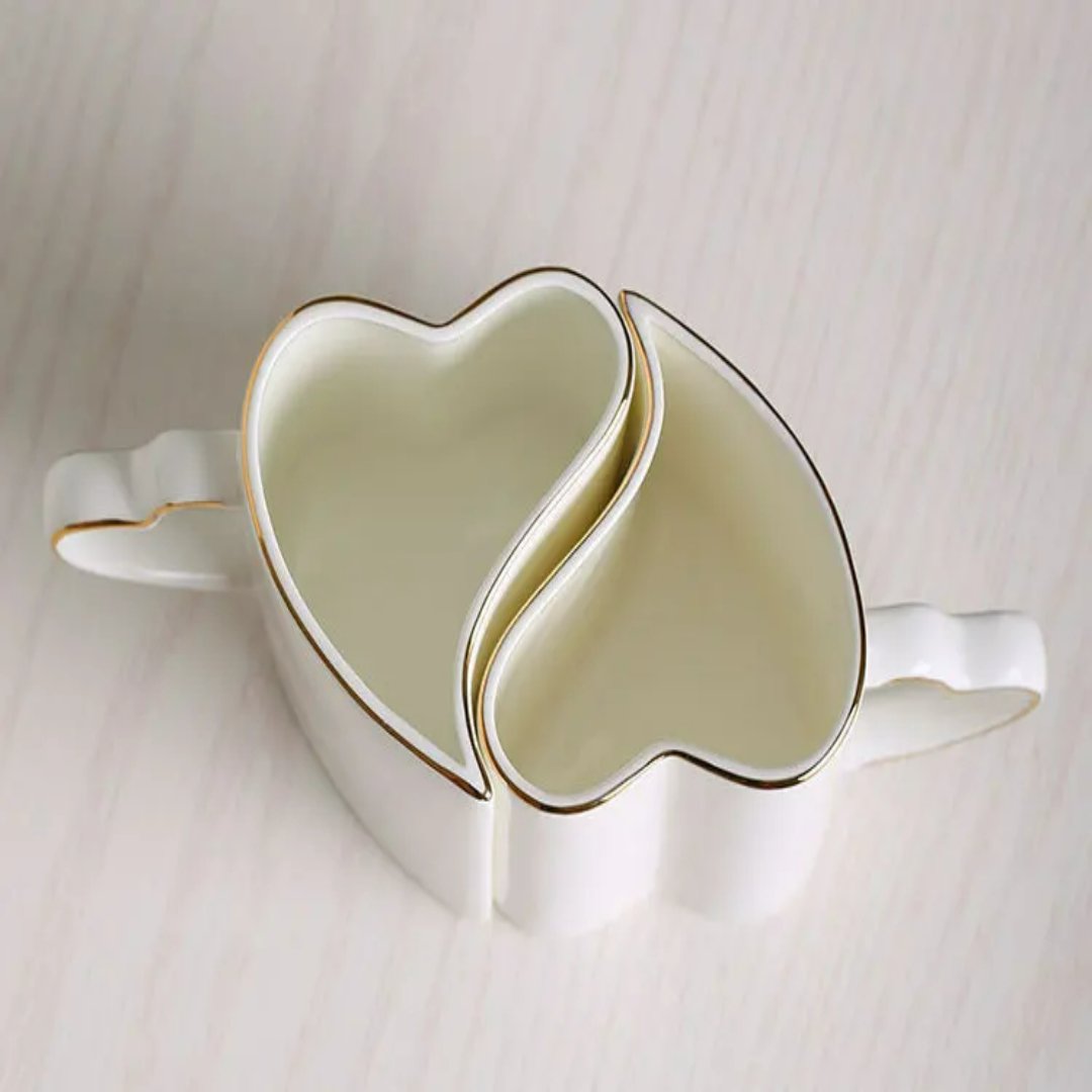 Lisslune | 2pcs Valentines day Heart Shape Couple Mug
