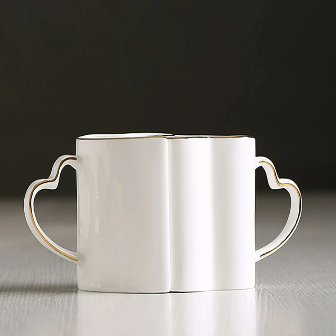 Lisslune | 2pcs Valentines day Heart Shape Couple Mug