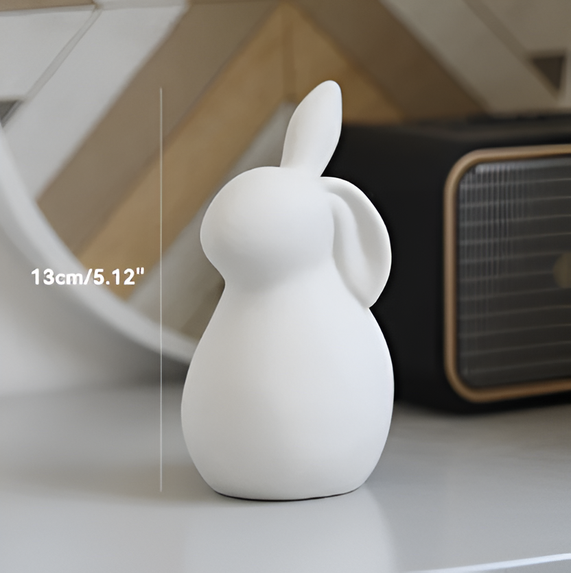Lisslune | ConeyBliss Minimalist Ceramic Bunny – Elegant White Easter Rabbit Figurine Decor