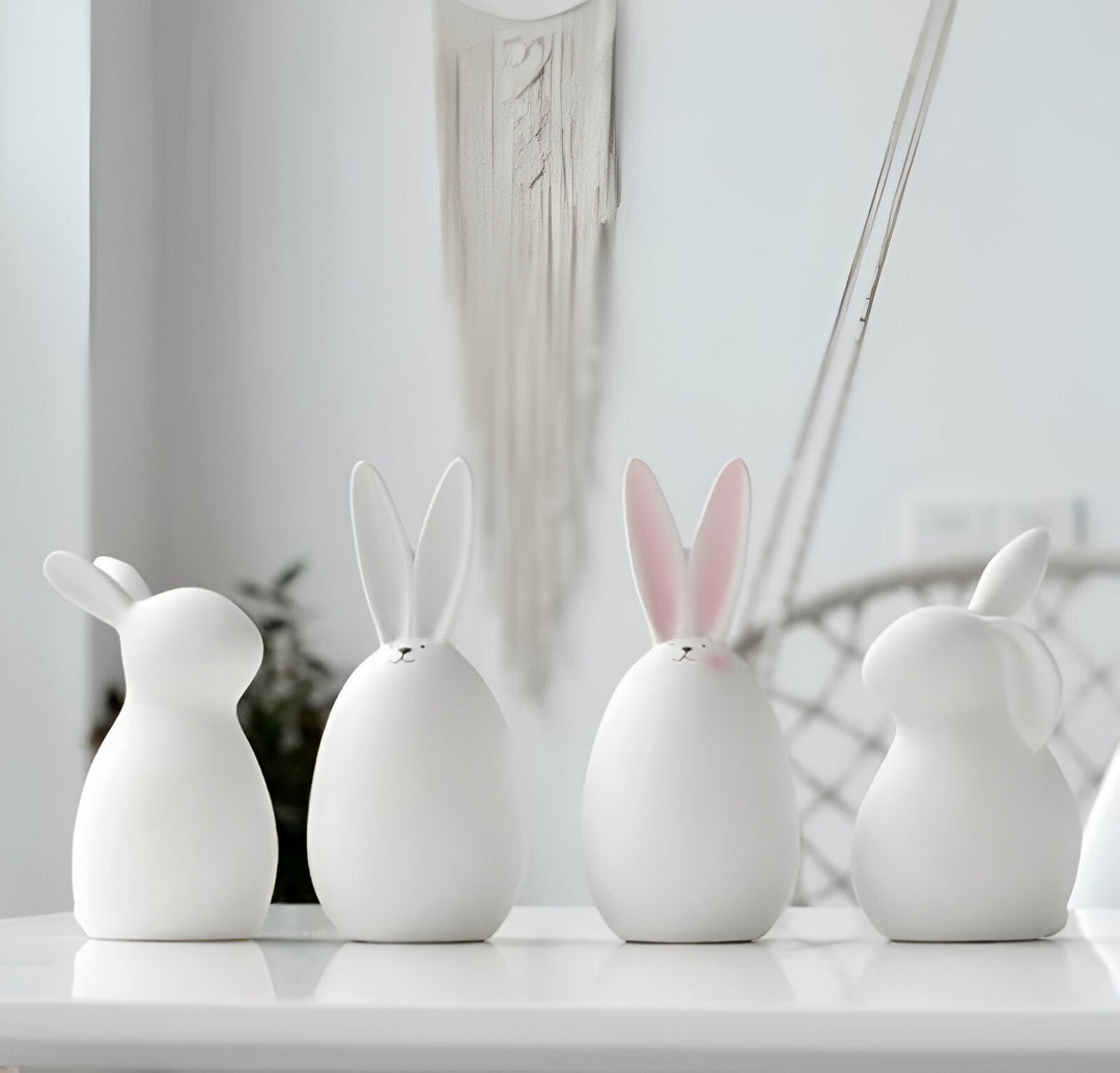 Lisslune | ConeyBliss Minimalist Ceramic Bunny – Elegant White Easter Rabbit Figurine Decor