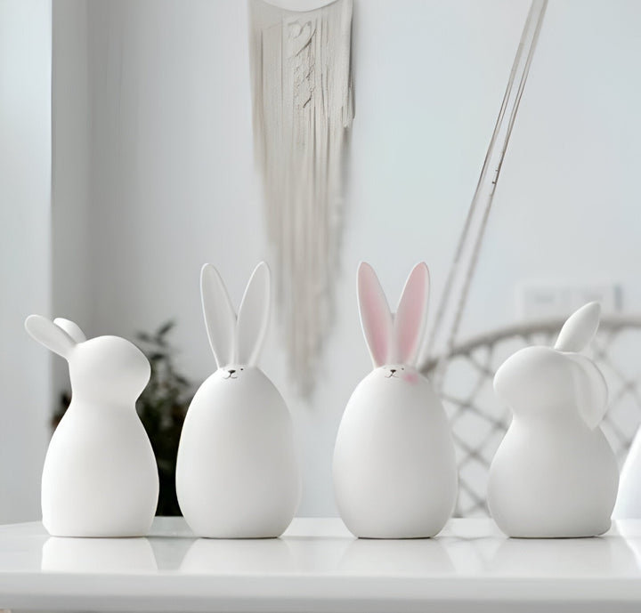 Lisslune | ConeyBliss Minimalist Ceramic Bunny – Elegant White Easter Rabbit Figurine Decor