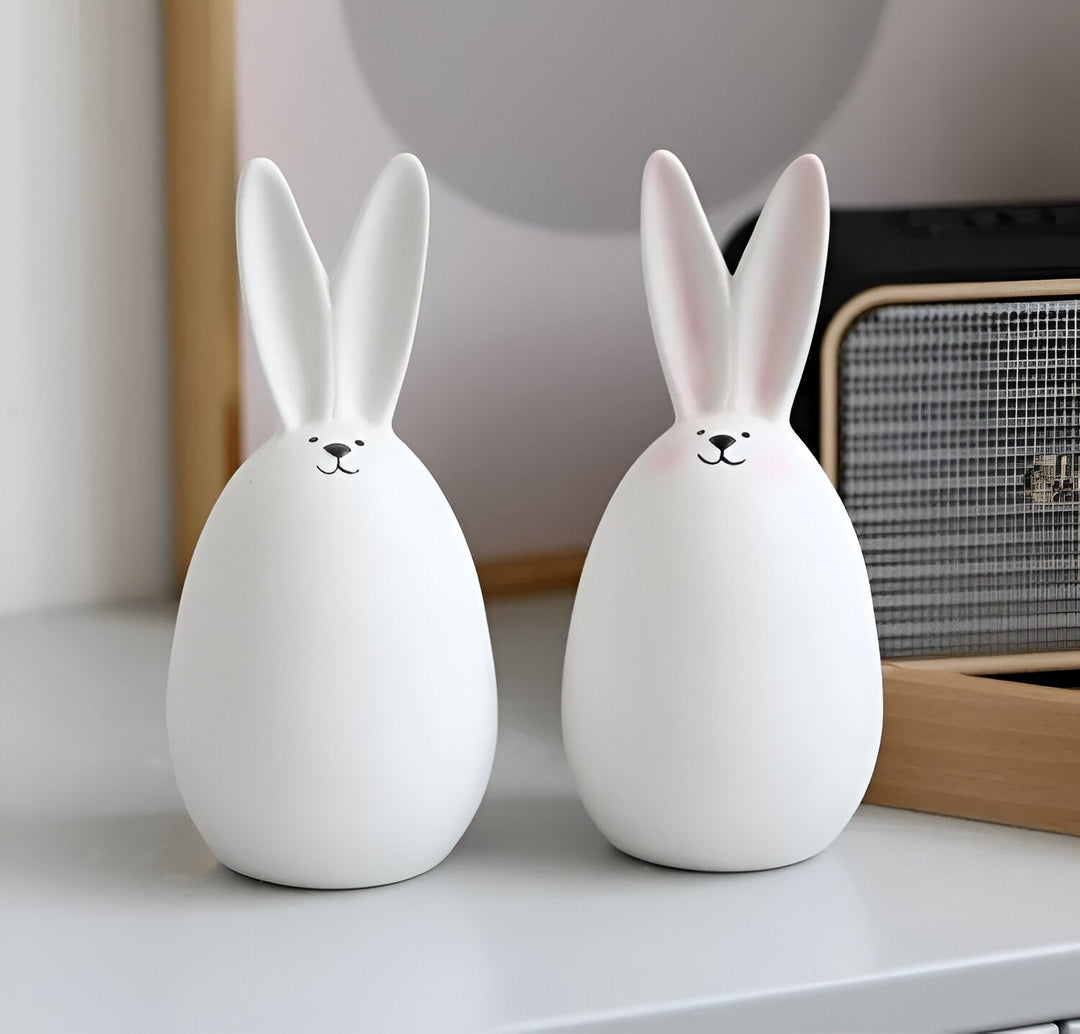 Lisslune | ConeyBliss Minimalist Ceramic Bunny – Elegant White Easter Rabbit Figurine Decor