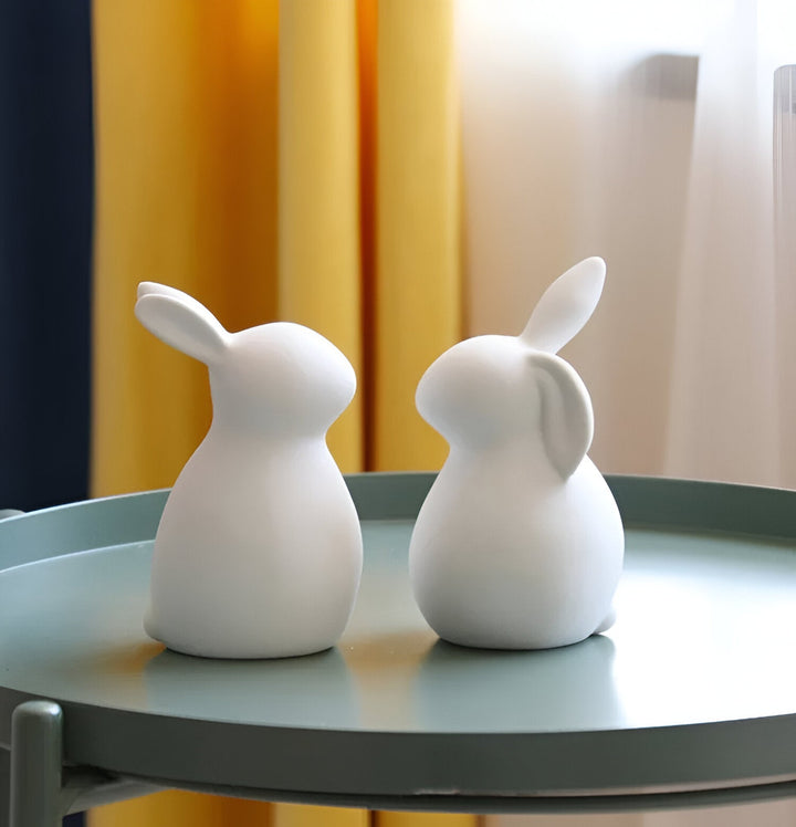 Lisslune | ConeyBliss Minimalist Ceramic Bunny – Elegant White Easter Rabbit Figurine Decor