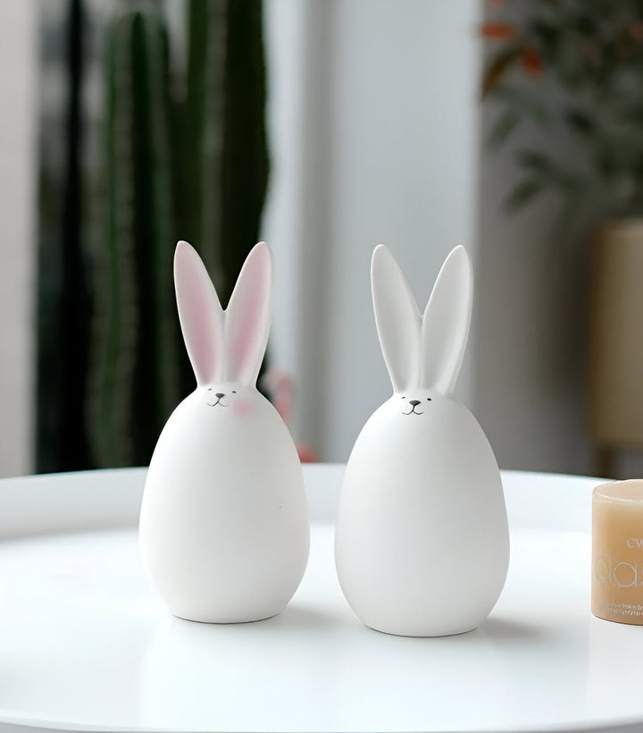 Lisslune | ConeyBliss Minimalist Ceramic Bunny – Elegant White Easter Rabbit Figurine Decor