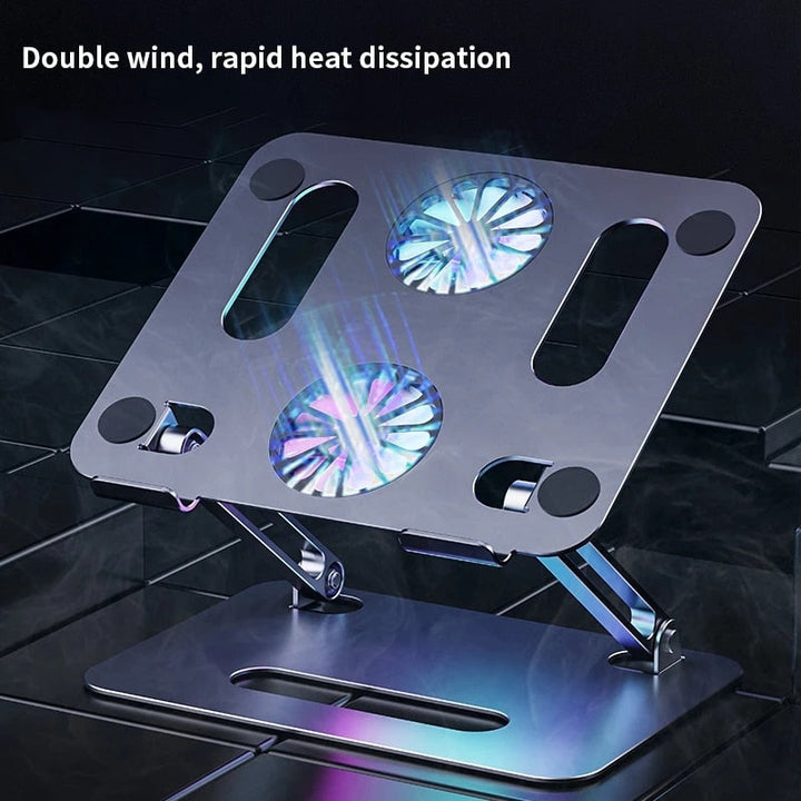 Lisslune | CoolMate - Collapsible Laptop Stand with Cooling Fan for Stability