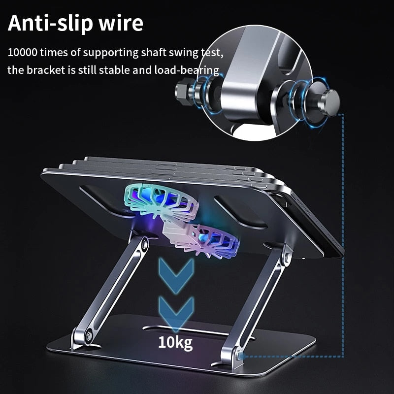 Lisslune | CoolMate - Collapsible Laptop Stand with Cooling Fan for Stability