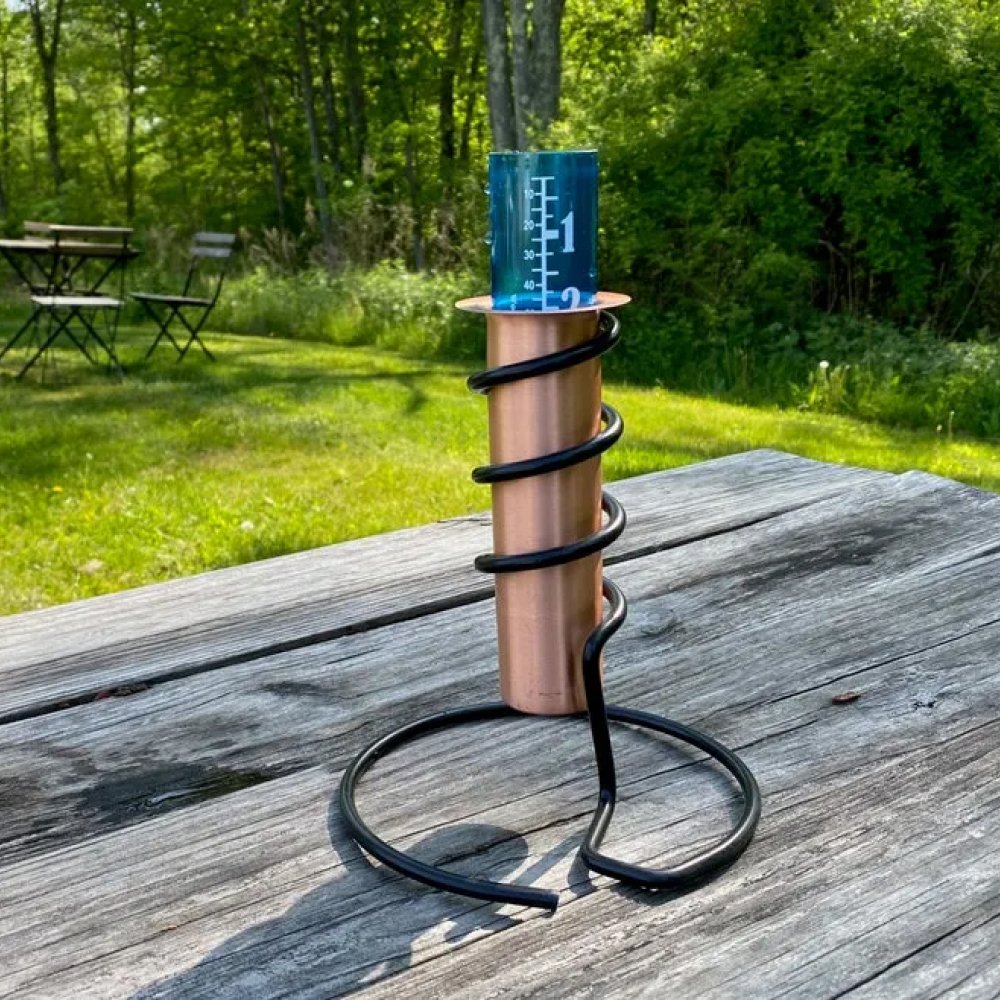 Lisslune | Copper Rain Gauge | Durable, Floating Design for Home Garden & Lawn Water Measurement