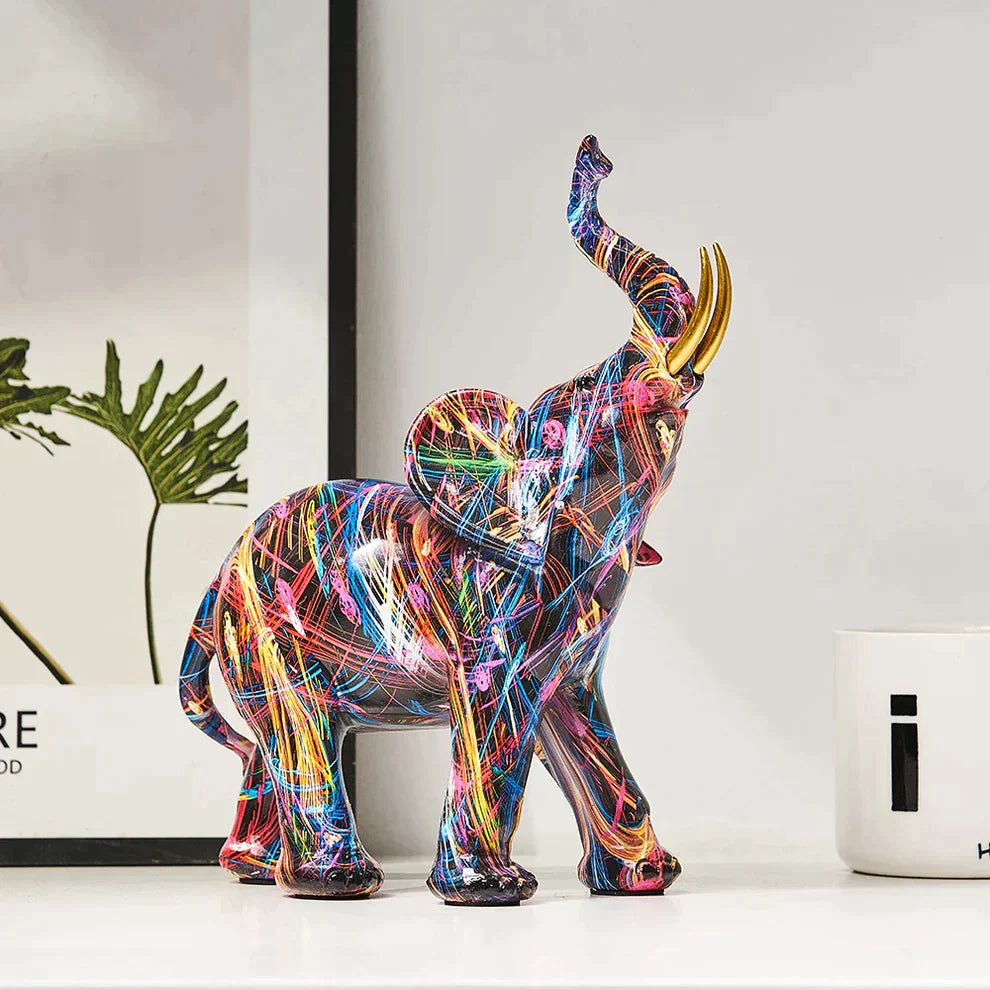 Lisslune | VibrantTrunk – Modern Elephant Art Sculpture