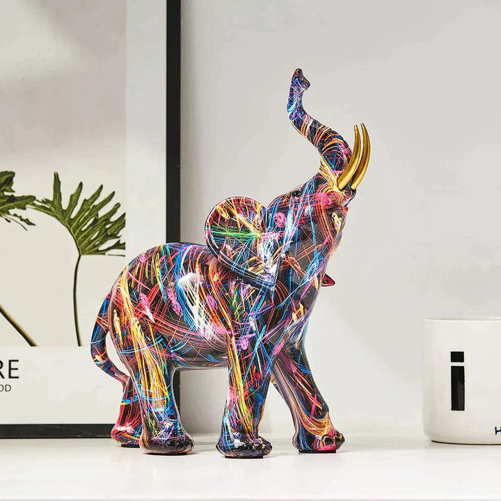 Lisslune | VibrantTrunk – Modern Elephant Art Sculpture
