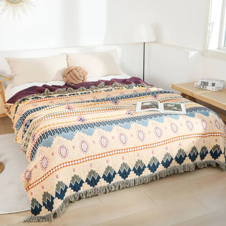 Lisslune | Cozy Artisan Patterned Cotton Throw Blanket