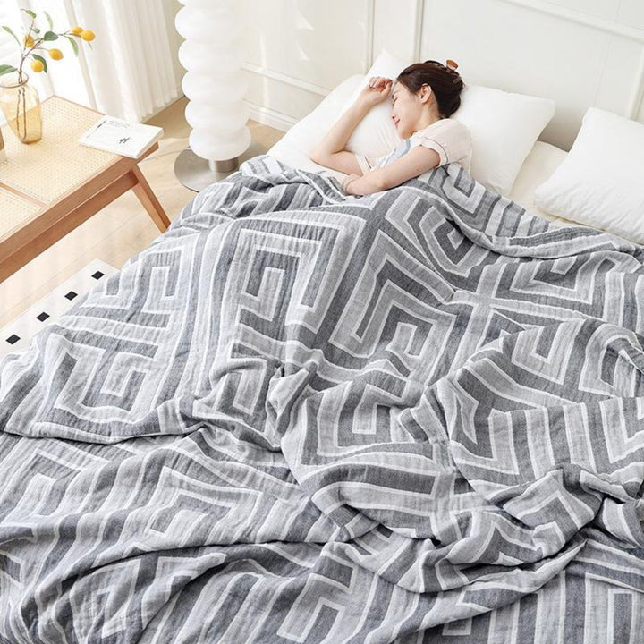 Lisslune | Geo Maze Cotton Blanket