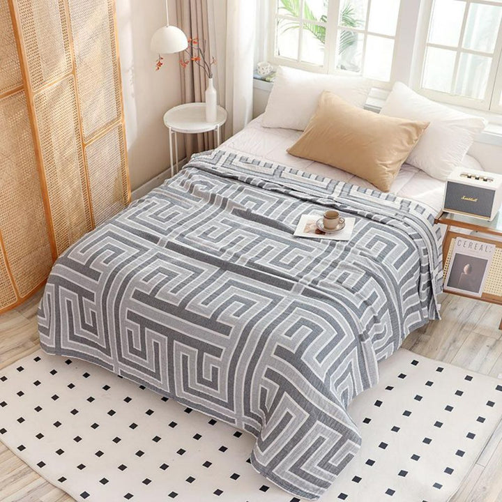 Lisslune | Geo Maze Cotton Blanket