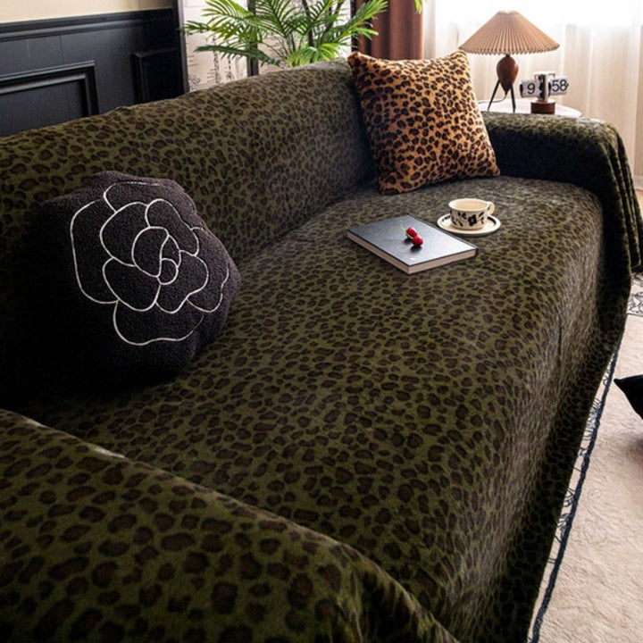 Lisslune | Cozy Leopard Print Sofa Cover