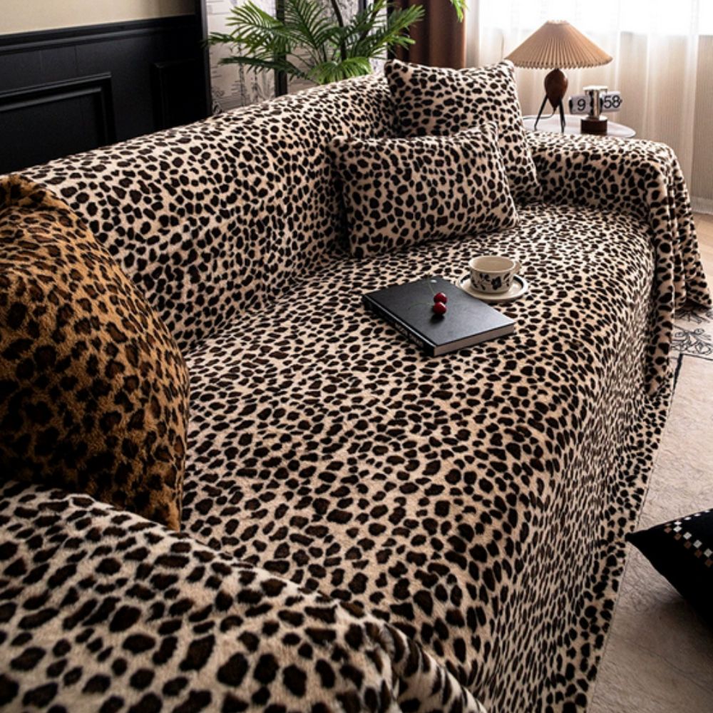 Lisslune | Cozy Leopard Print Sofa Cover