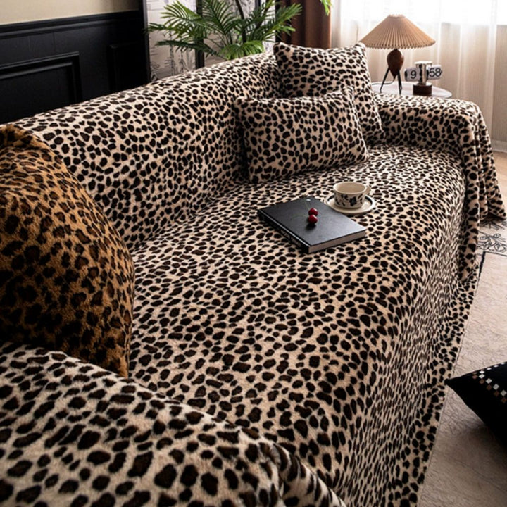 Lisslune | Cozy Leopard Print Sofa Cover