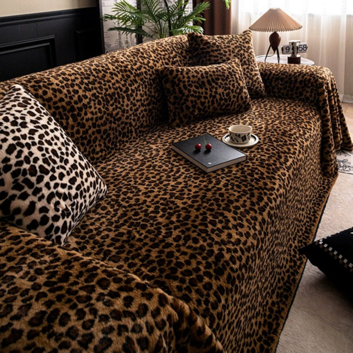 Lisslune | Cozy Leopard Print Sofa Cover