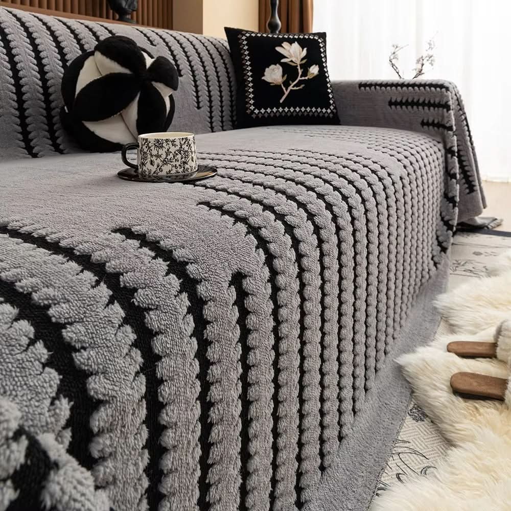Lisslune | Plush Sofa Cover with Non-Slip Back
