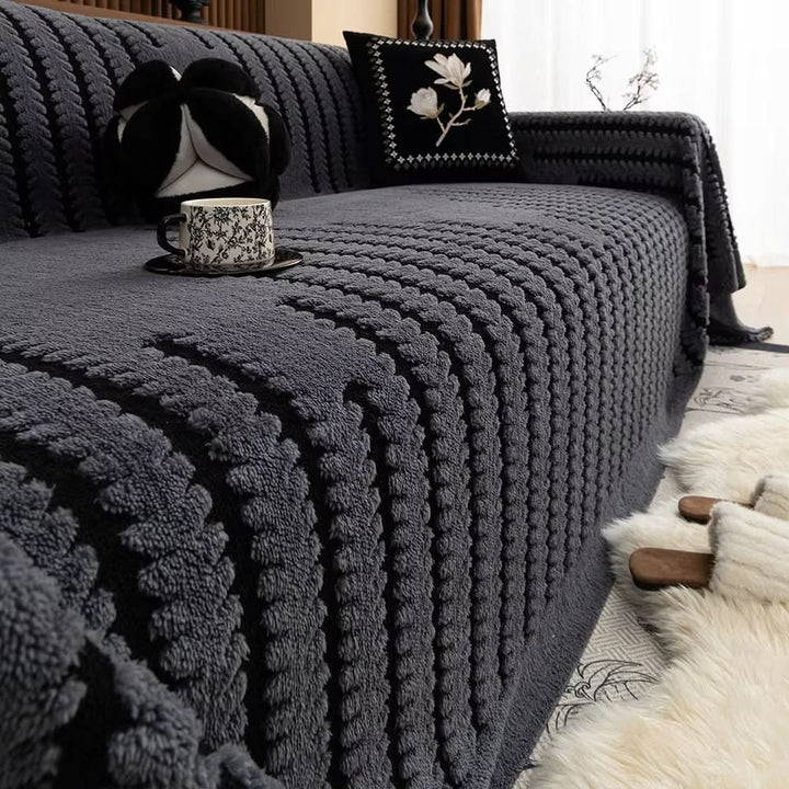 Lisslune | Plush Sofa Cover with Non-Slip Back