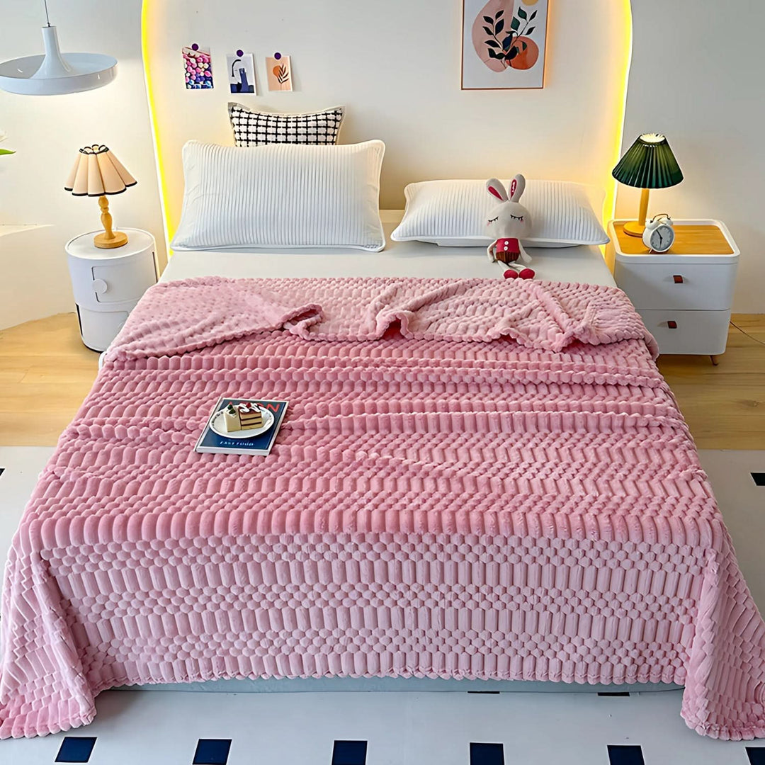 Lisslune | Ultra Soft Microfiber Throw Blanket with Pebble Texture Design