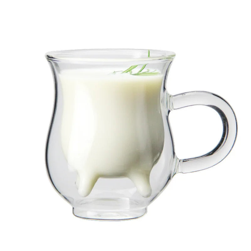Lisslune | Cow Double Layer Glass Mug