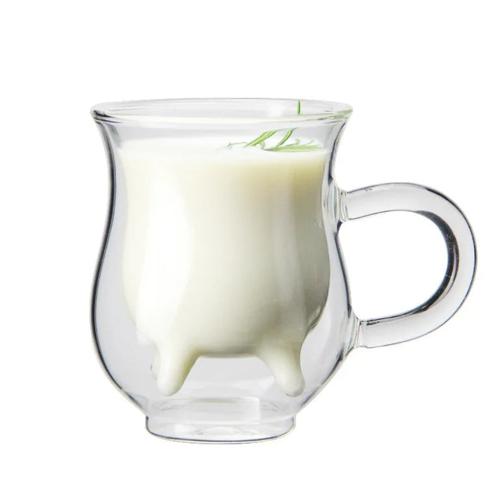 Lisslune | Cow Double Layer Glass Mug