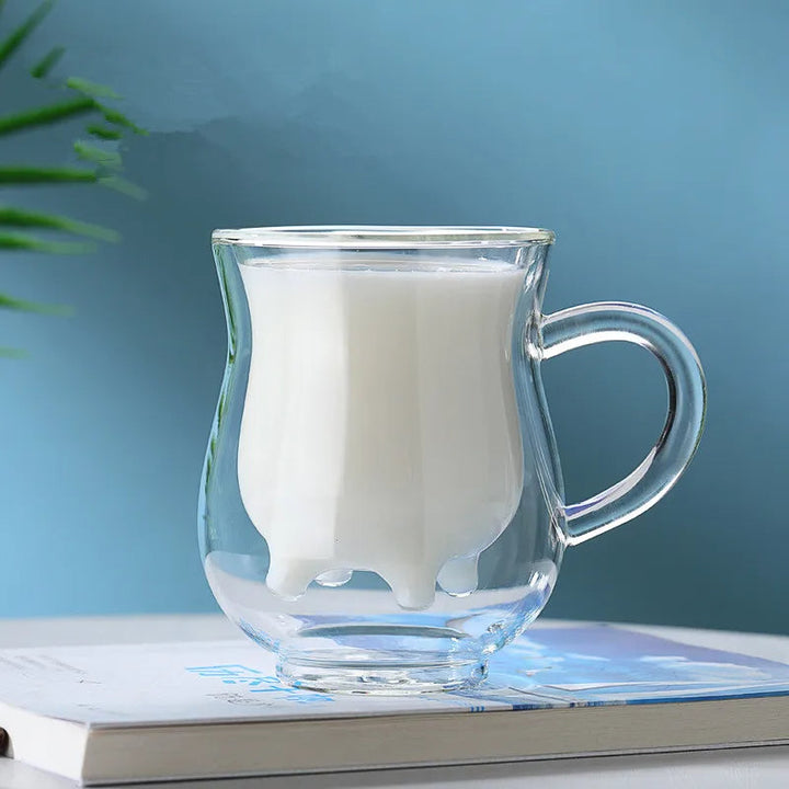 Lisslune | Cow Double Layer Glass Mug
