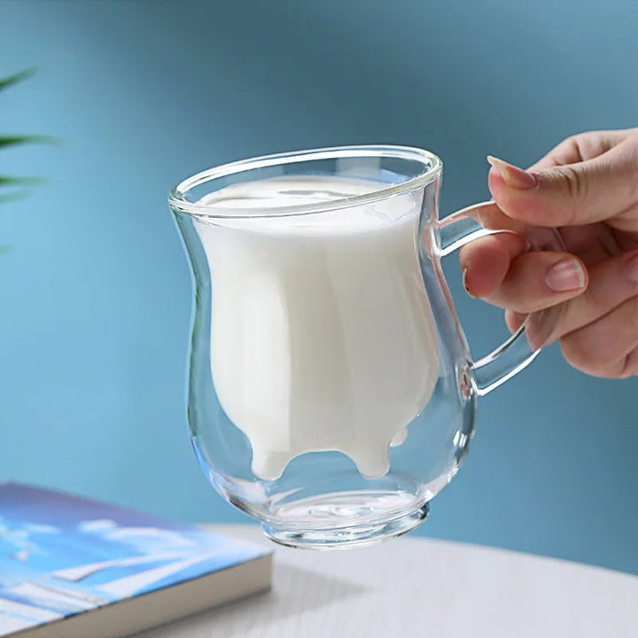 Lisslune | Cow Double Layer Glass Mug