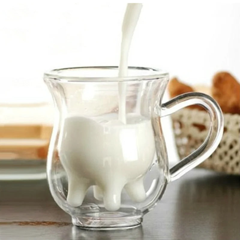 Lisslune | Cow Double Layer Glass Mug