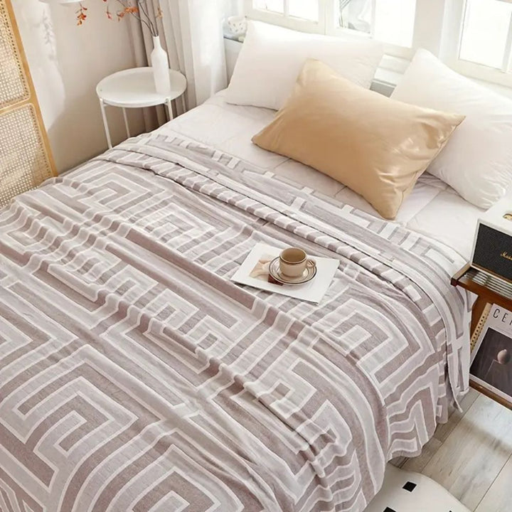 Lisslune | Geo Maze Cotton Blanket